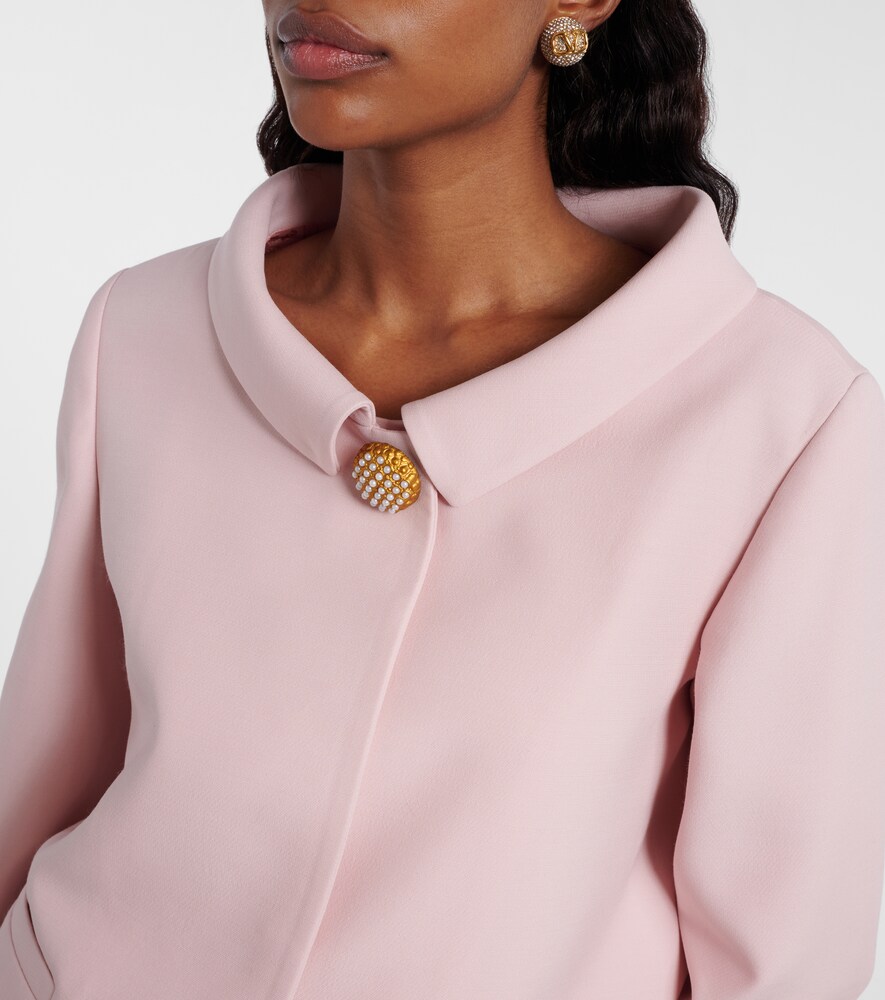  Valentino Valentino Jacke Aus Crepe Couture Mit Federn 
