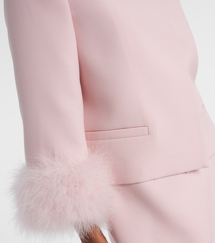  Valentino Valentino Jacke Aus Crepe Couture Mit Federn 