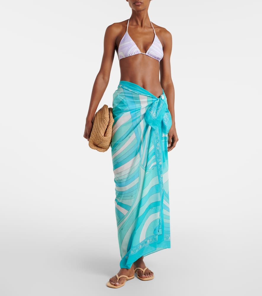 Pucci Iride Cotton Beach Cover-up In Blue