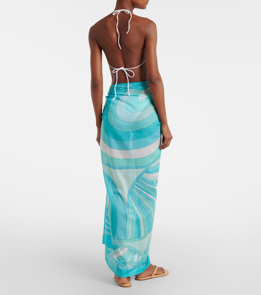 Pucci Iride Cotton Beach Cover-up In Blue
