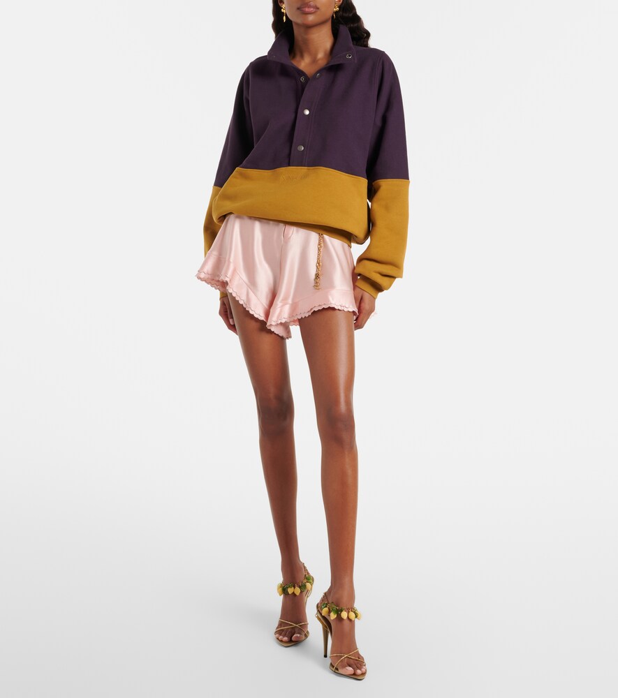 Saint Laurent Colorblocked cotton fleece sweatshirt
