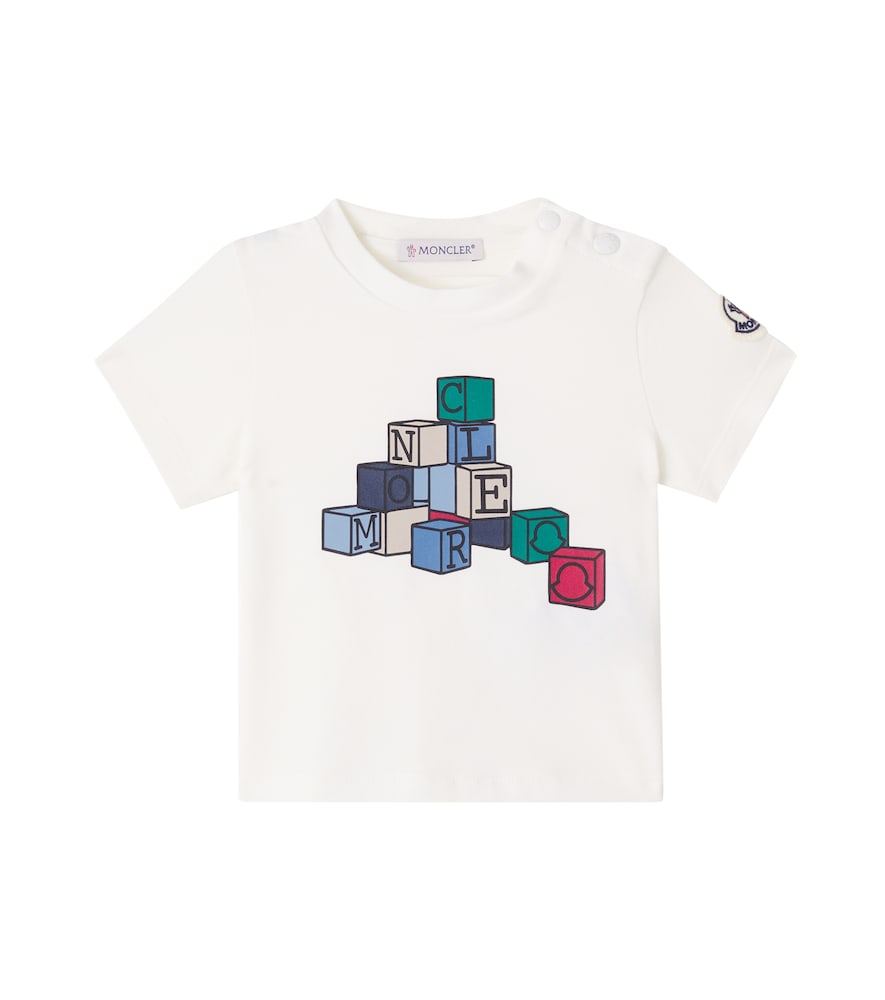 Moncler Enfant Unisex Kids White Baby Printed Cotton Jersey T-Shirt M Size 36