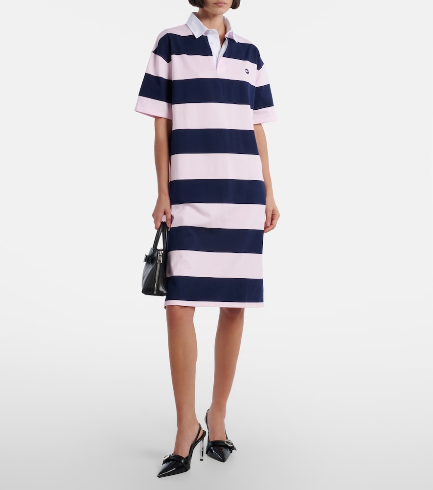 Coperni Striped cotton polo dress