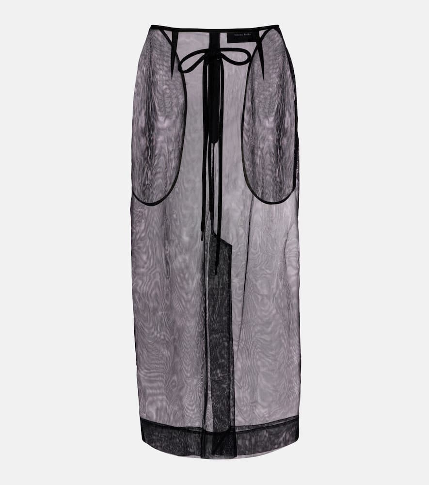 Simone Rocha Bow-detail Tulle Midi Skirt In Black