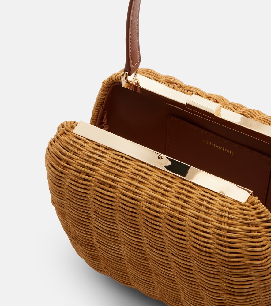  Self-portrait Self-portrait Mini Rattan Top-handle Bag 