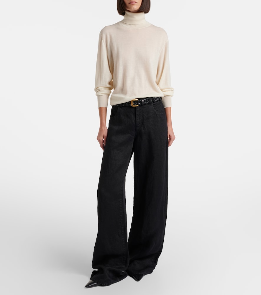 The Row Eglitta linen wide-leg jeans