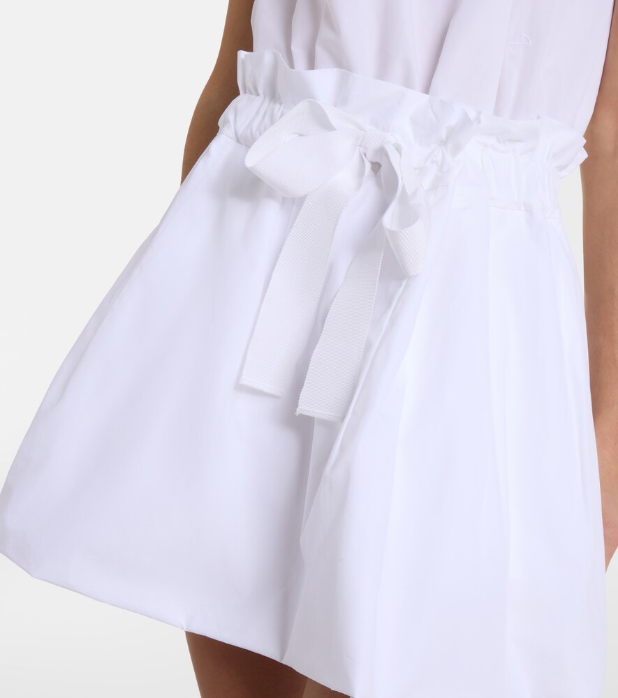 Gathered Cotton Miniskirt