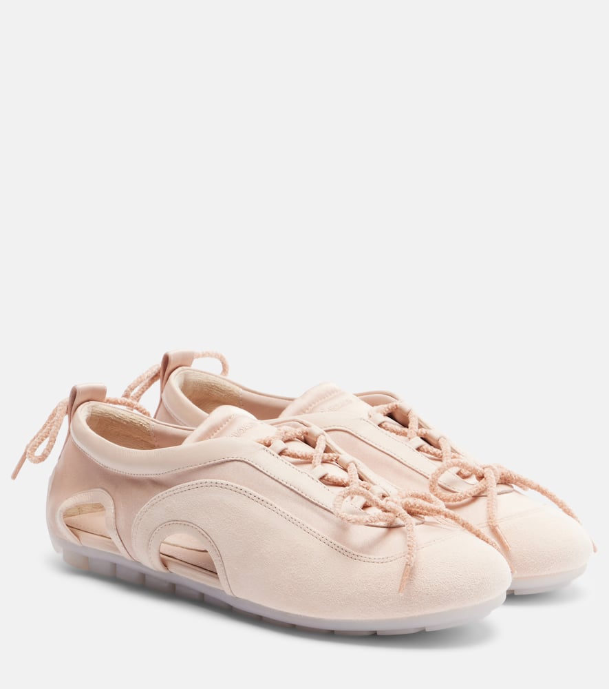 Simone Rocha Cutout Suede Sneakers In Pink