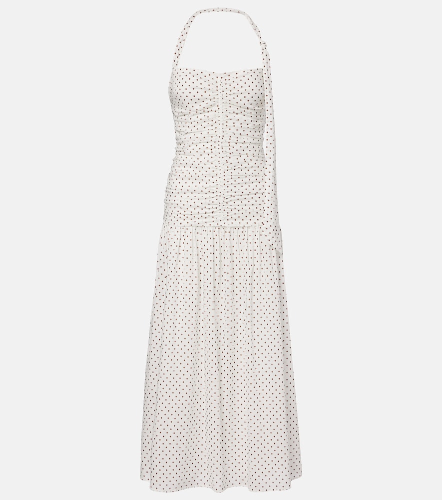 Posse Edie polka-dot halterneck midi dress