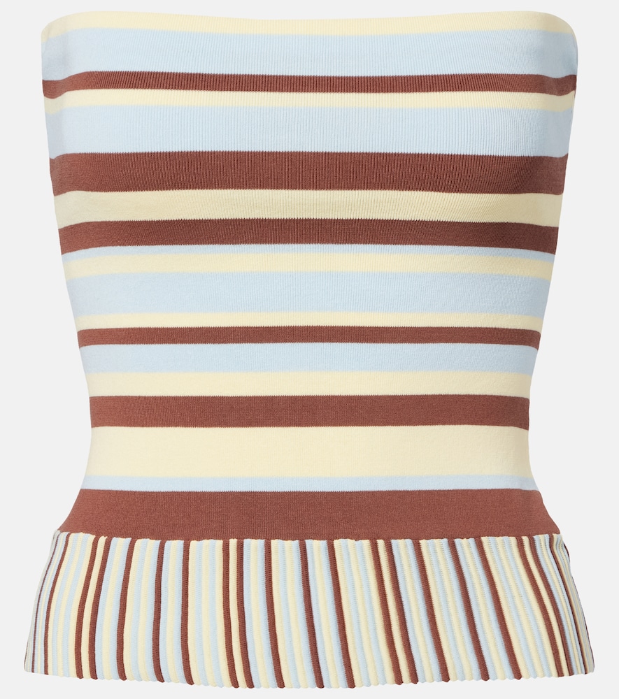 Citara Striped Cotton-Blend Tube Top