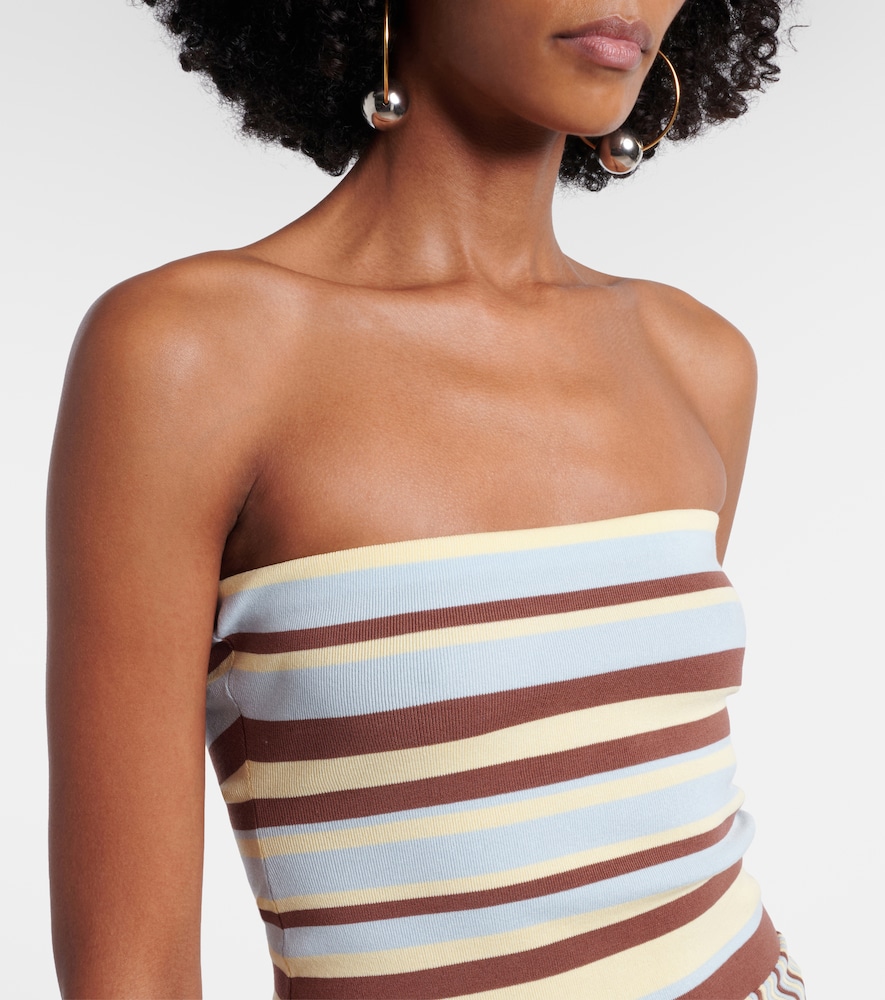 Citara Striped Cotton-Blend Tube Top