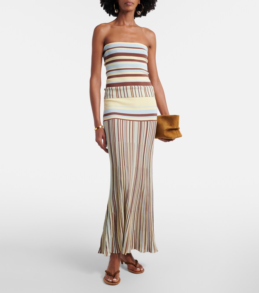 Citara Striped Cotton-Blend Tube Top