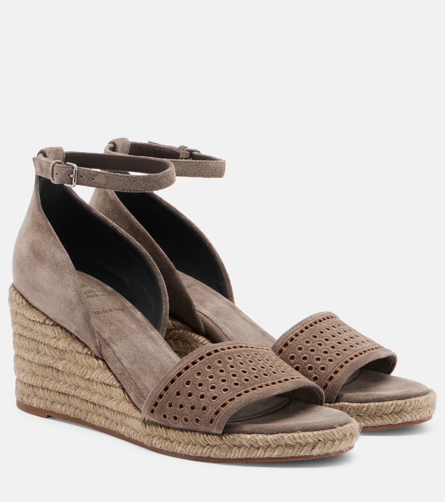 Brunello Cucinelli Women's Grey Suede Espadrille Wedges UK Size 3.5 - Mytheresa