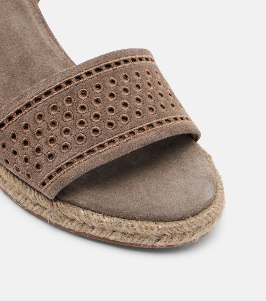  Brunello Cucinelli Brunello Cucinelli Suede Espadrille Wedges 