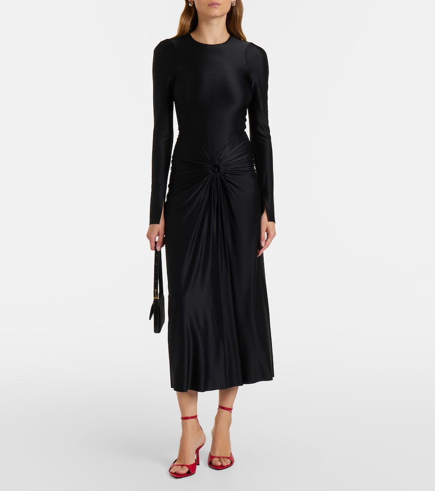 Victoria Beckham Frances gathered jersey midi dress