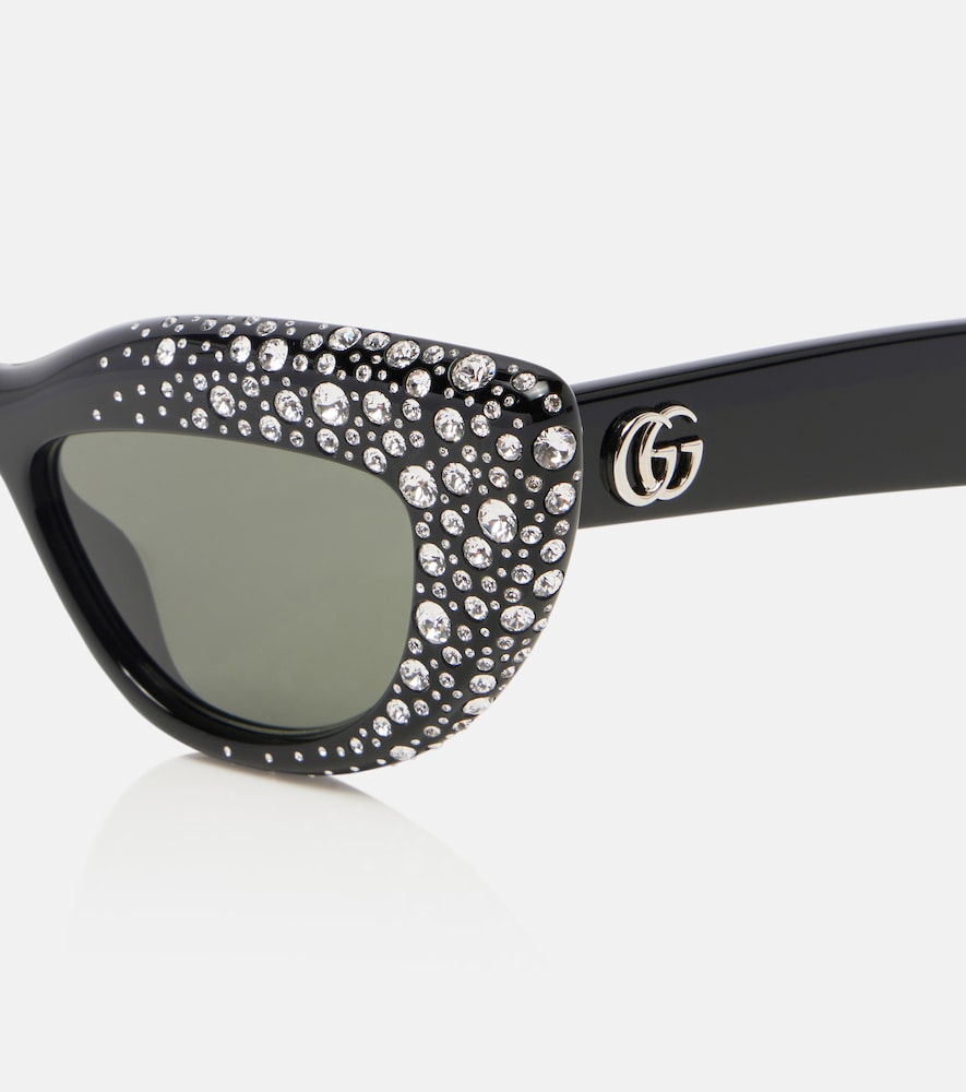  Gucci Gucci Double G Embellished Cat-eye Sunglasses 