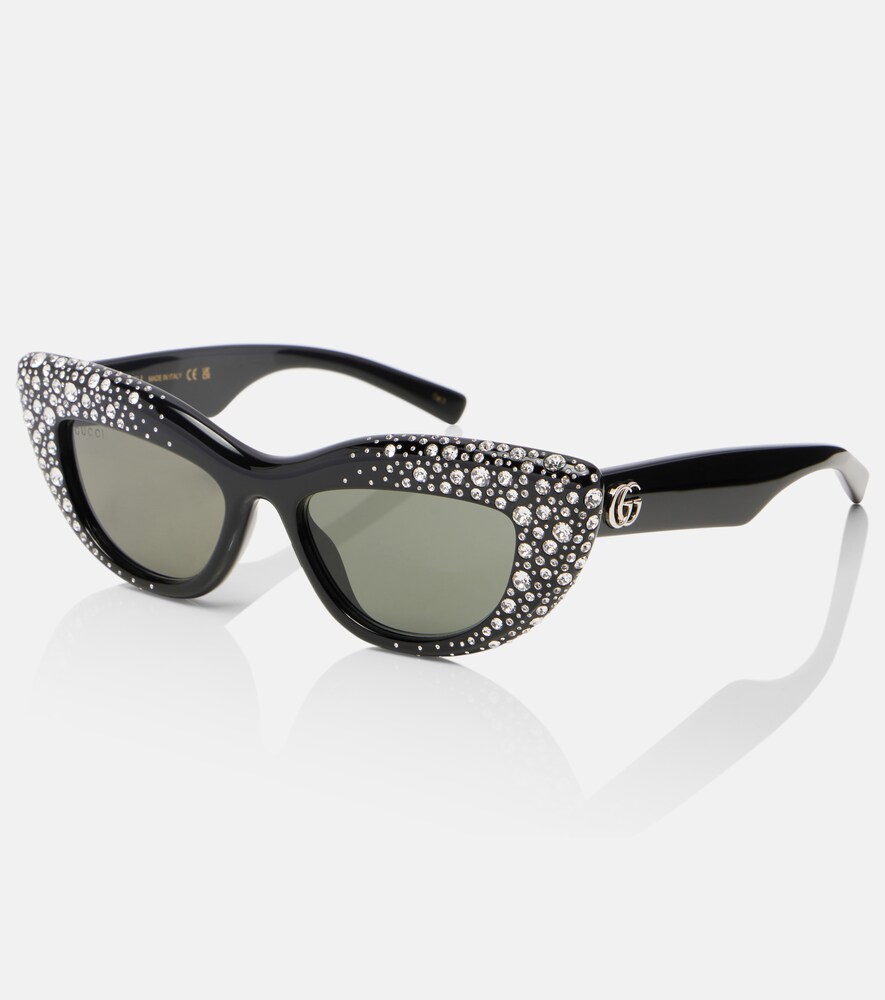  Gucci Gucci Double G Embellished Cat-eye Sunglasses 