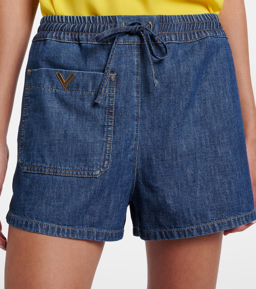  Valentino Valentino Shorts De Denim Con Vgold 
