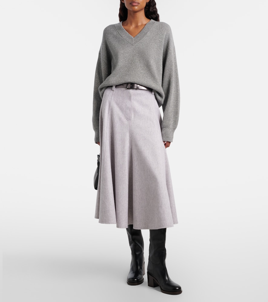 Brunello Cucinelli Virgin wool midi skirt