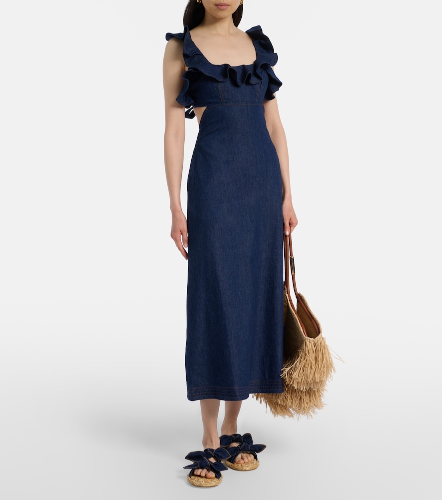  Zimmermann Zimmermann Midikleid Aster Aus Denim 