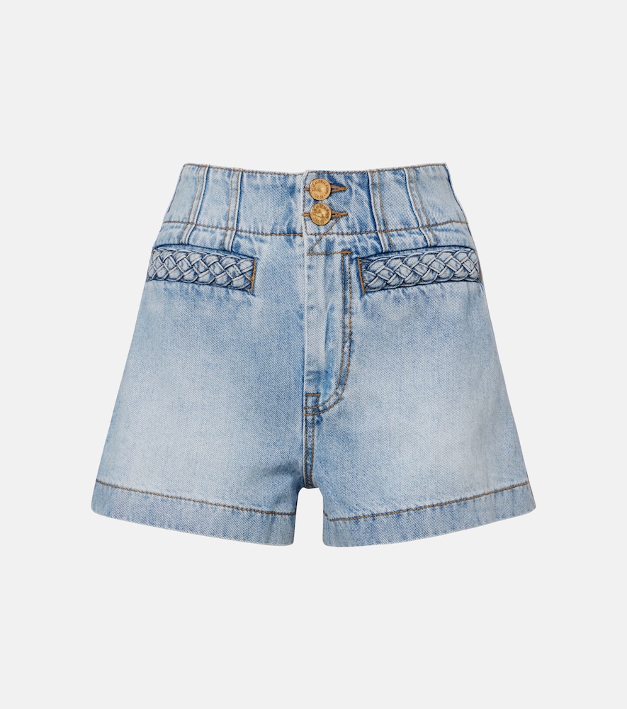 Zimmermann Indra high-rise denim shorts