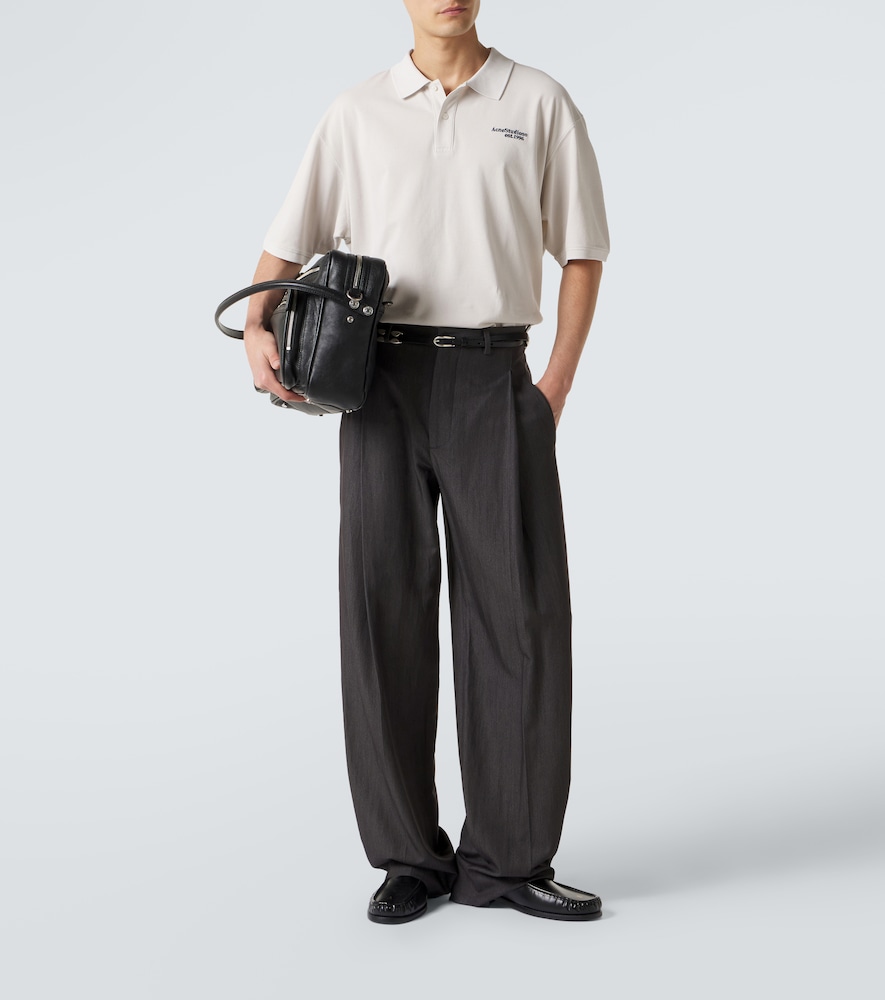 Distressed Logo Cotton Polo Shirt