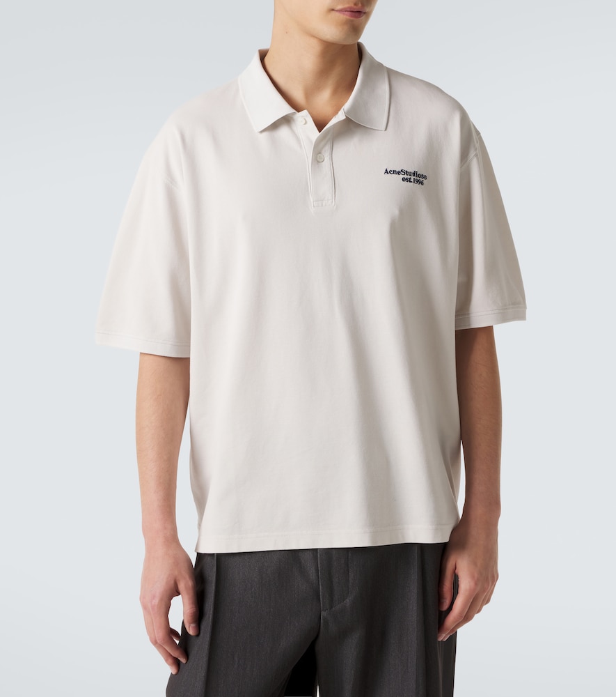 Distressed Logo Cotton Polo Shirt