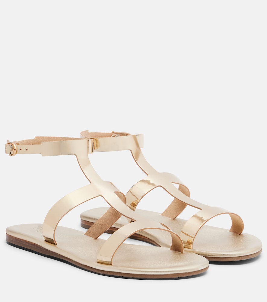 Sandali Fedra in pelle metallizzata