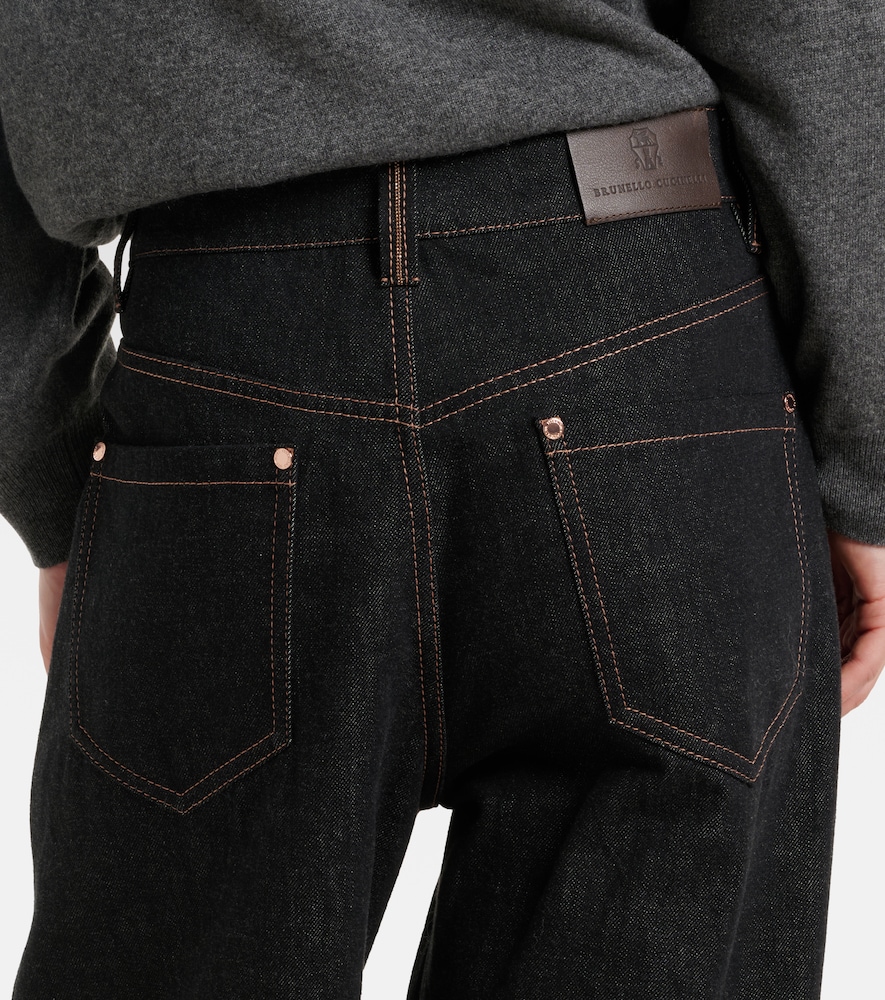  Brunello Cucinelli Brunello Cucinelli Jeans Anchos Con Piel 