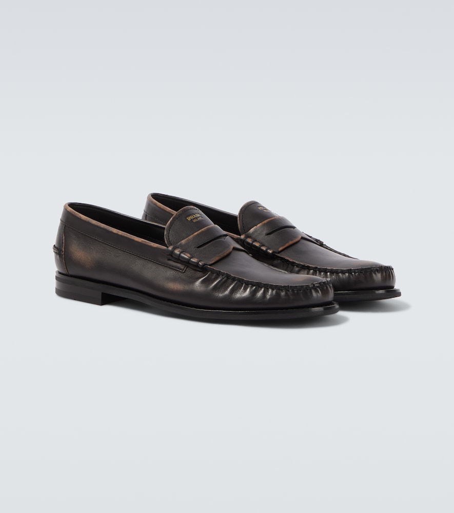 Prada Leather penny loafers