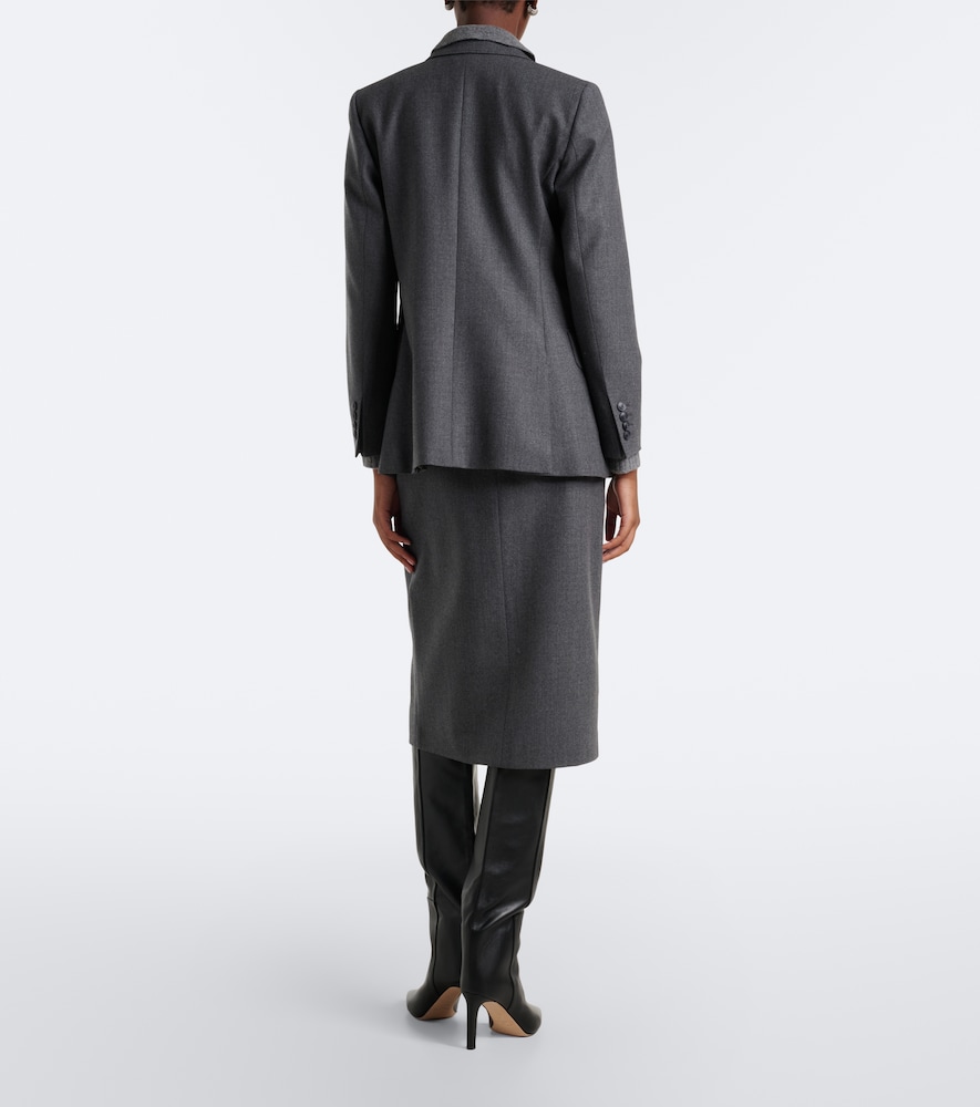 Wool-Blend Pencil Skirt