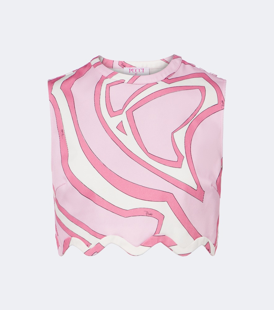Pucci Labirinto Cotton-Blend Jersey Crop Top