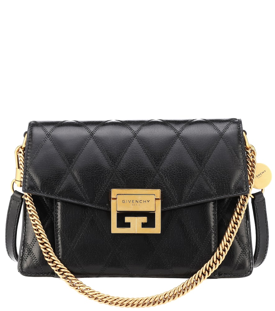 Givenchy Small Gv3 Diamond Quilted Leather Crossbody Bag - Black