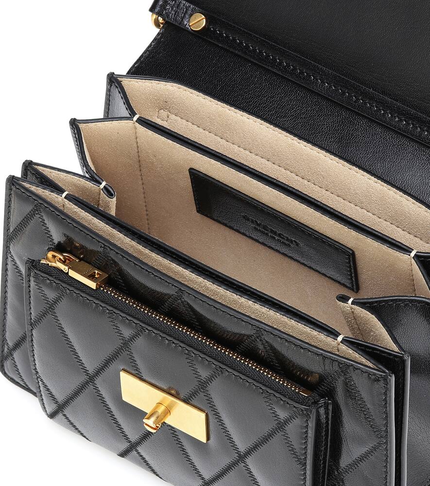 Givenchy Small Gv3 Diamond Quilted Leather Crossbody Bag - Black