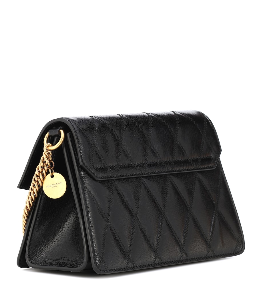 Givenchy Small Gv3 Diamond Quilted Leather Crossbody Bag - Black