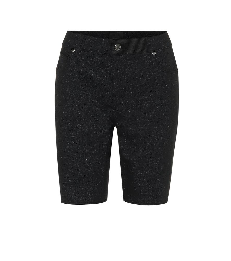 Rta Toure Metallic Coated Denim Shorts In Black