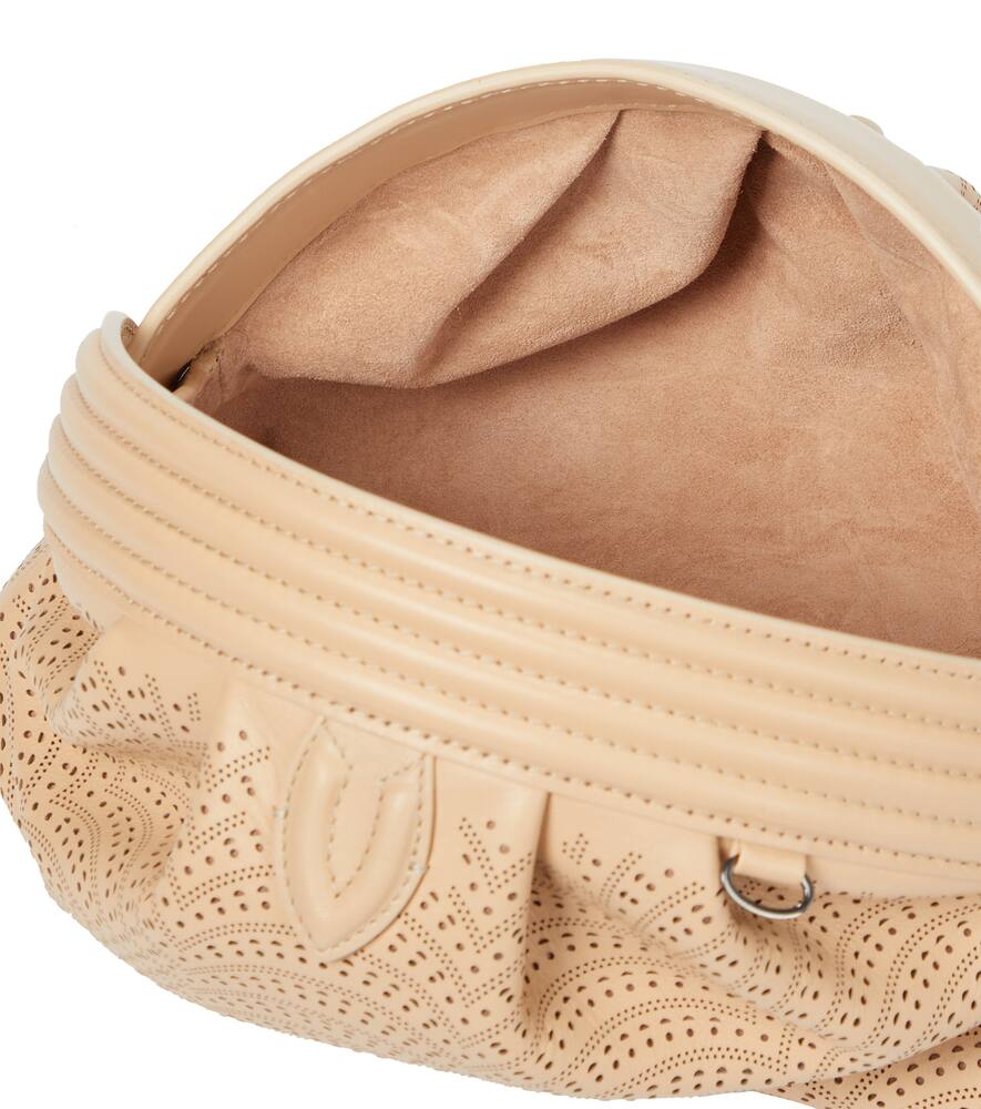 ALAÏA SAMIA 21 MINI LASER-CUT LEATHER CLUTCH,P00548417