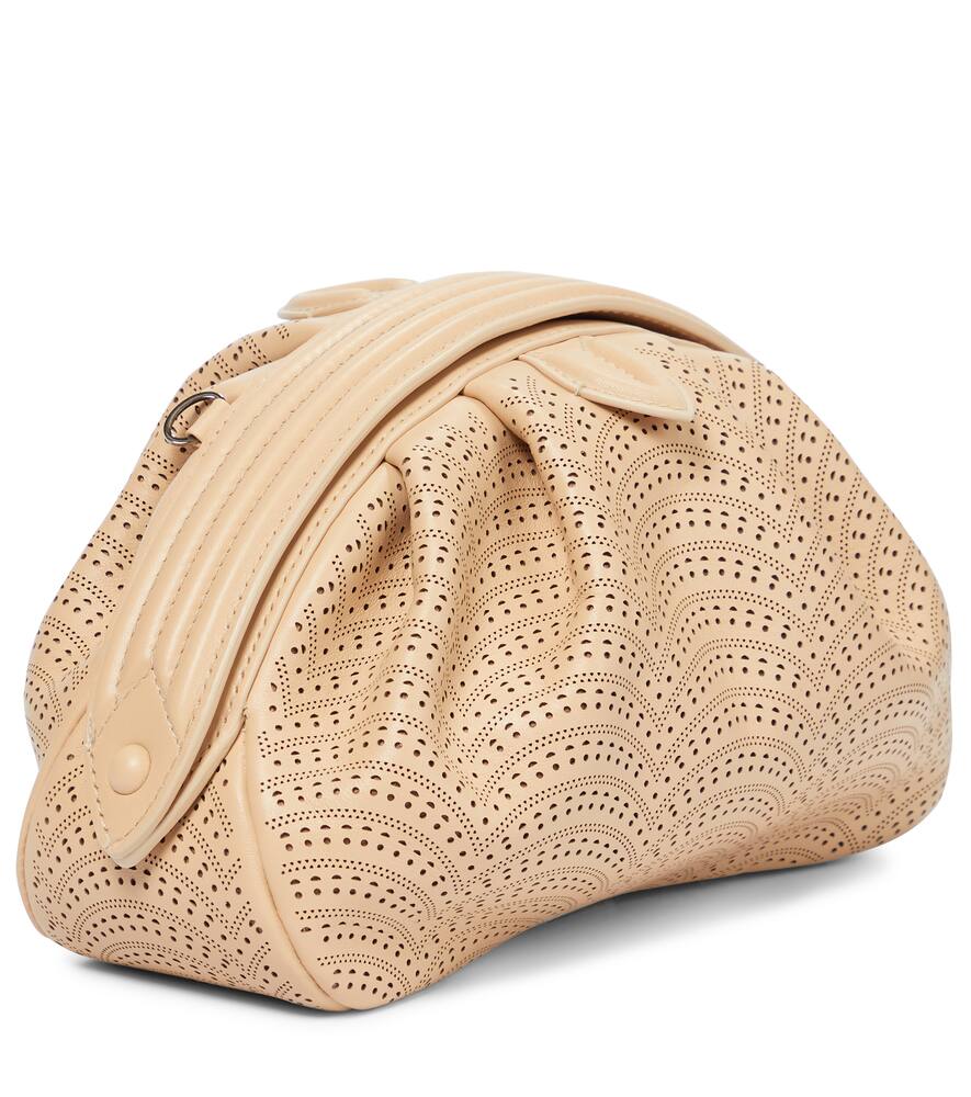 ALAÏA SAMIA 21 MINI LASER-CUT LEATHER CLUTCH,P00548417