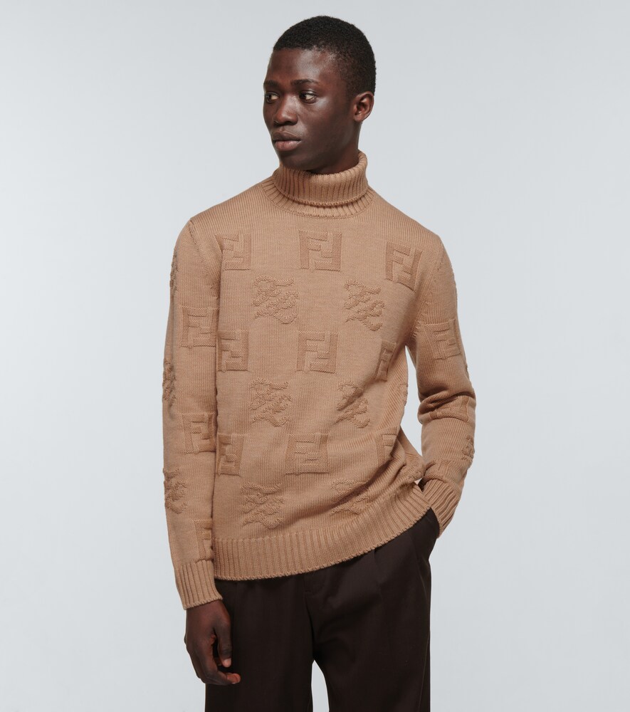 Fendi Wool FF turtleneck sweater 