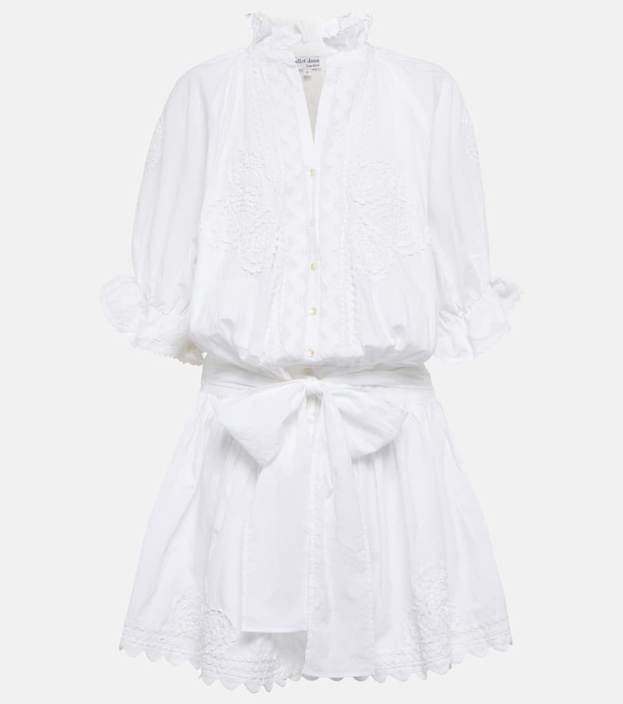 Embroidered cotton poplin shirt dress