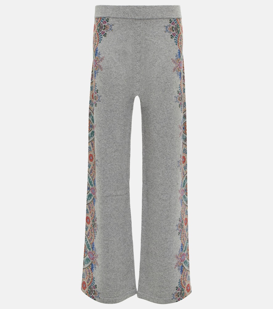 Etro Floral high-rise wide-leg knit pants