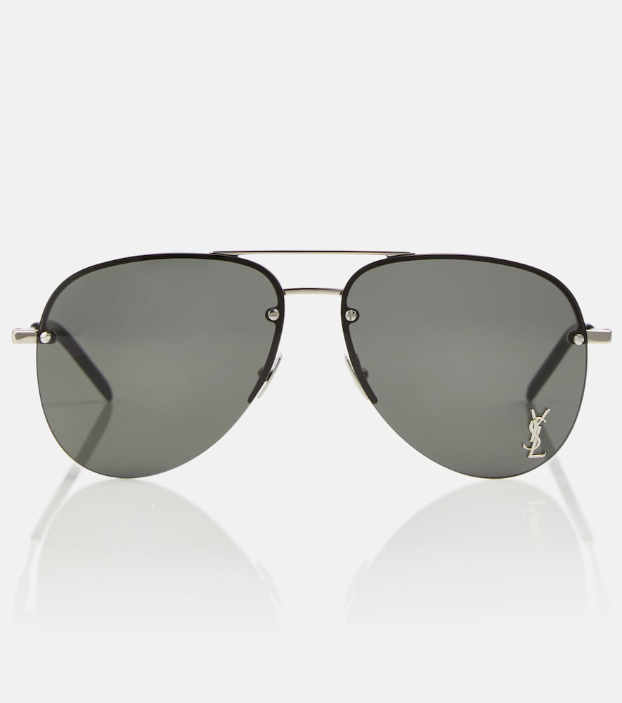 Saint Laurent Aviator Sunglasses In Black | ModeSens