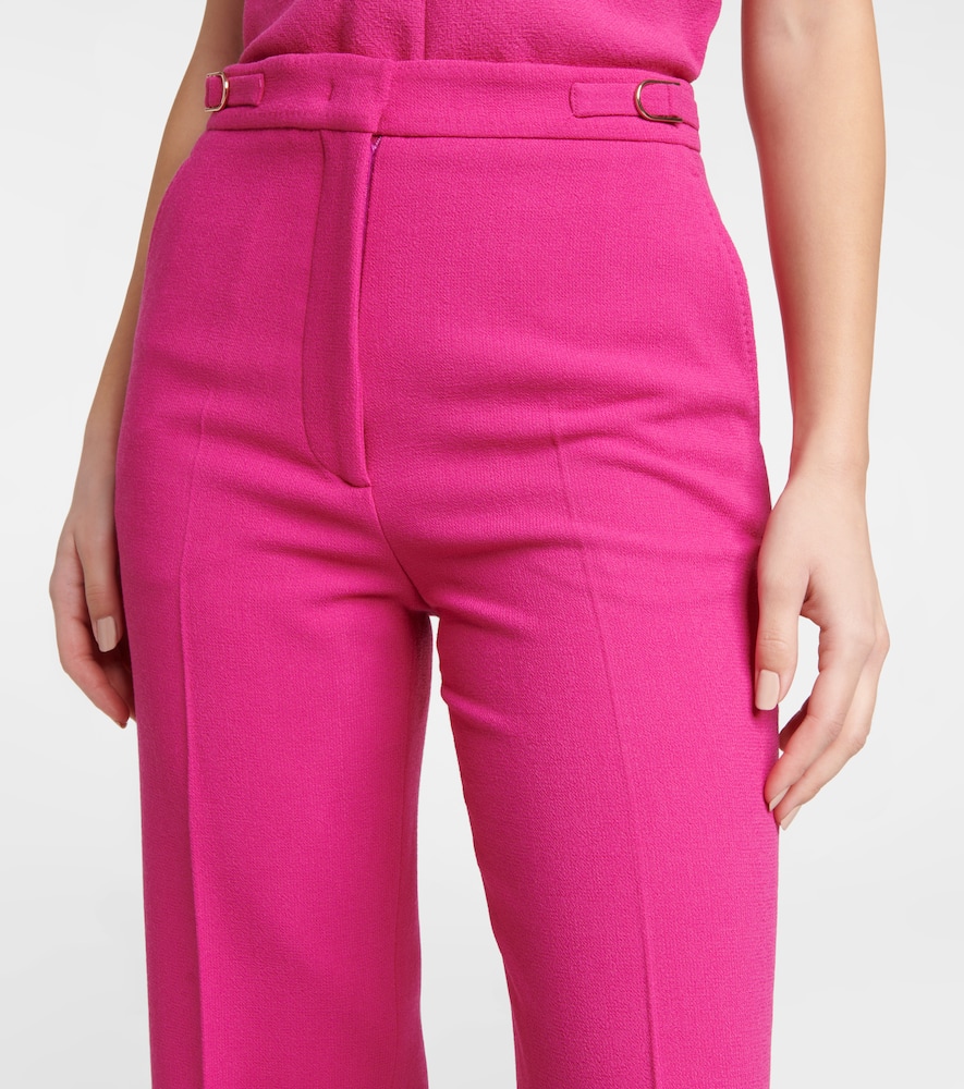 Shop Gabriela Hearst Vesta High-rise Flared Wool Pants In Fuchsia