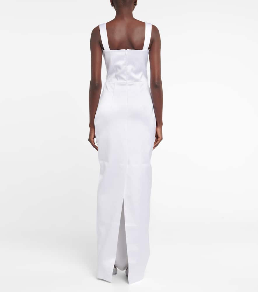 Rasario Bridal Satin Gown In White