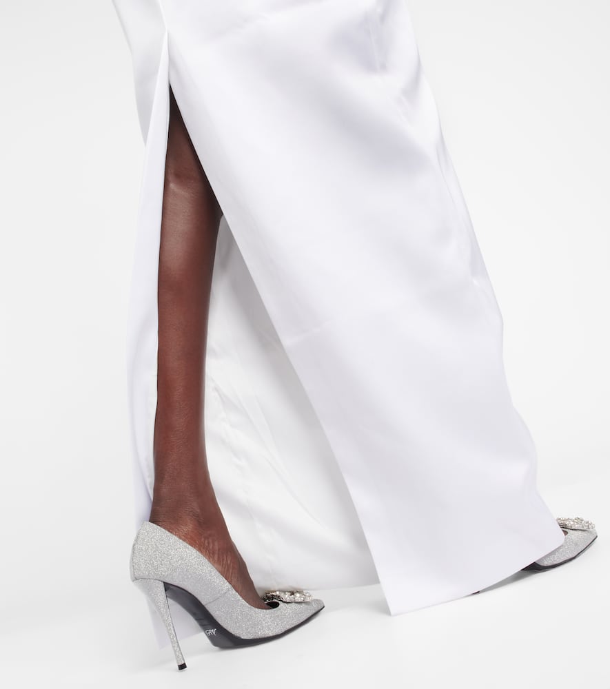 Rasario Bridal Satin Gown In White