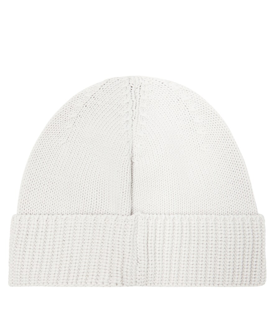  Stone Island Junior Stone Island Junior Logo Ribbed-knit Cotton Beanie 