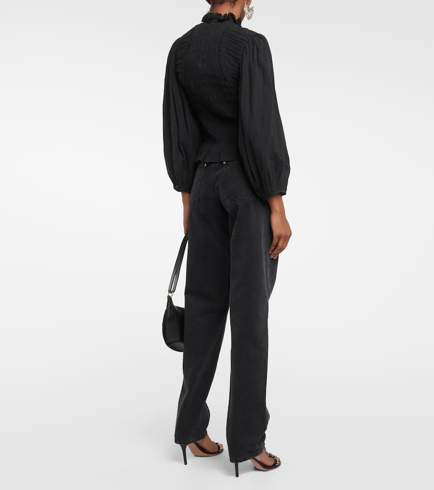 Isabel Marant Étoile Idris Ruffle-smocked Blouse In Black