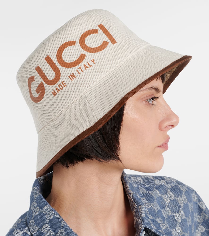 Gucci Logo canvas bucket hat