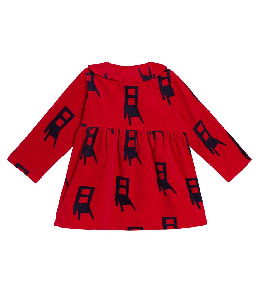 Bobo Choses Baby Have A Seat Printed Velvet Dress In Multicoloured