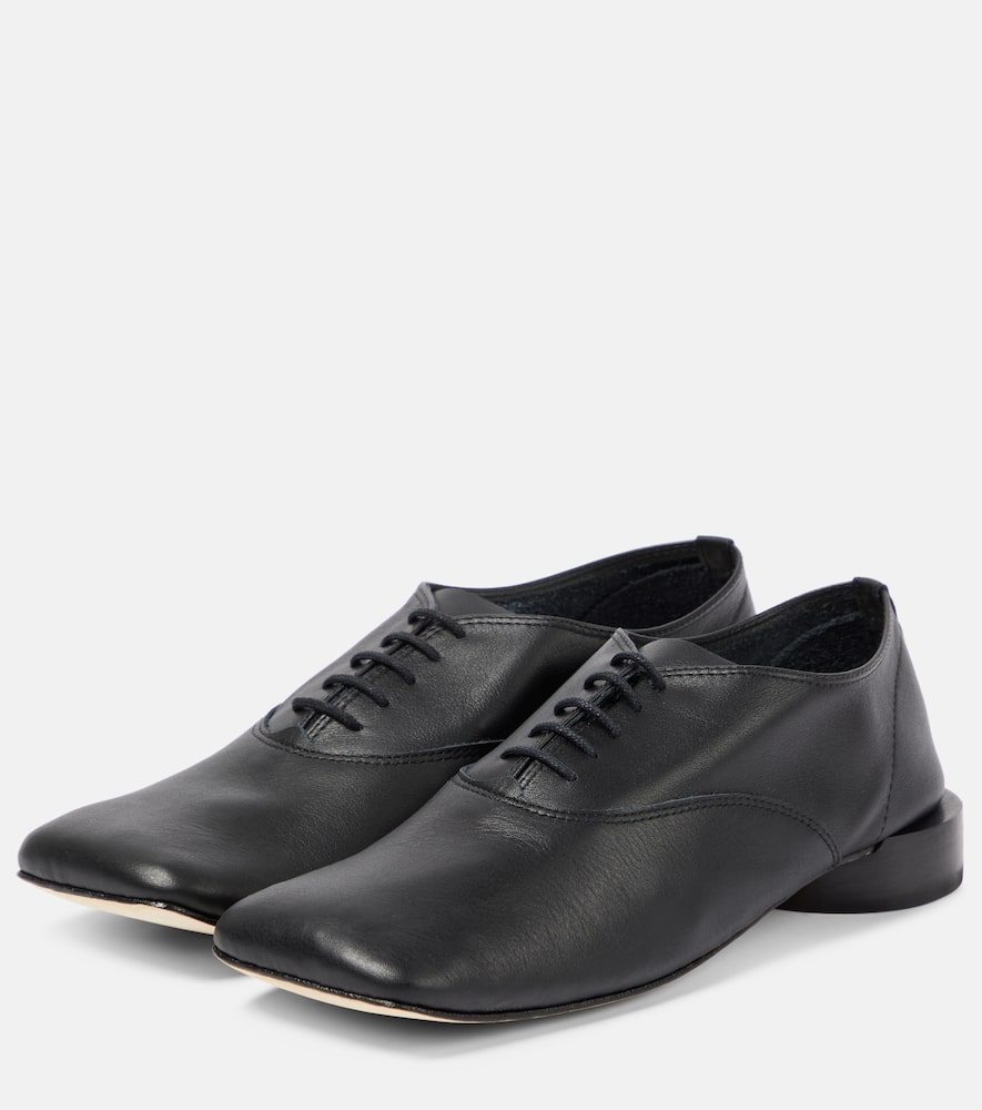 Shop Jacquemus X Repetto Les Zizi Leather Derby Shoes In Black